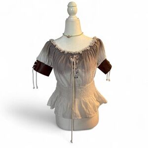 Renaissance Fair Corset Peasant Top Milkmaid Oktoberfest Costume Women’s Small